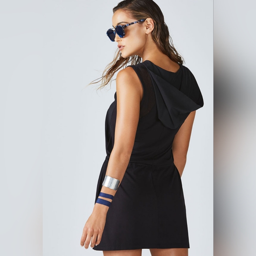 Fabletics Alana Mixed-Media Mini Dress – Size Large - Picture 2 of 8